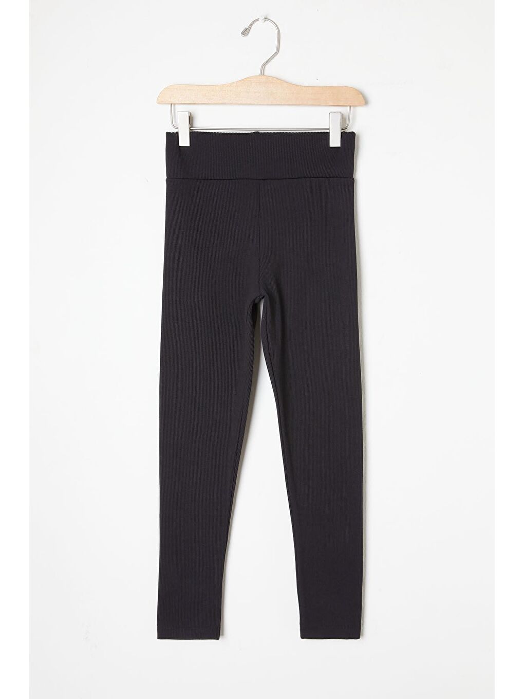 Kız Çocuk Siyah Fitilli Düz Tayt 16395