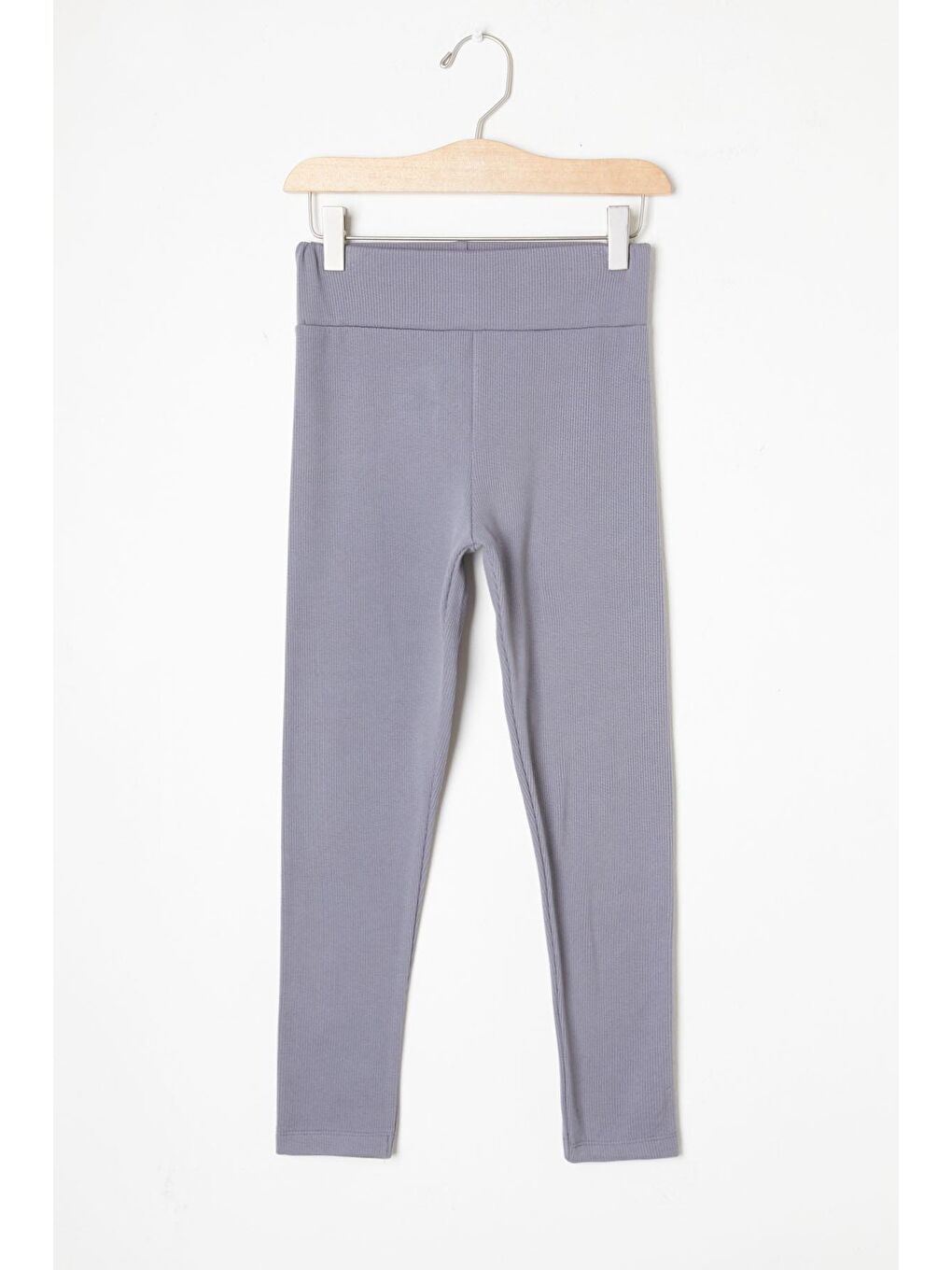 Kız Çocuk Gri Fitilli Düz Tayt 16396