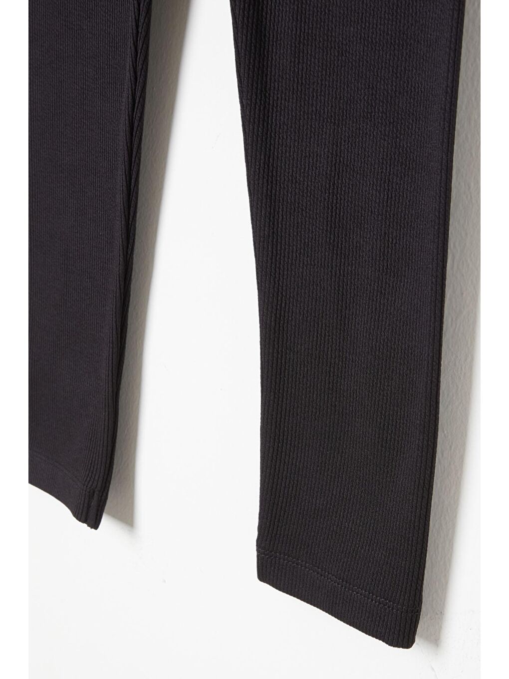 Kız Çocuk Siyah Fitilli Düz Tayt 16395-2