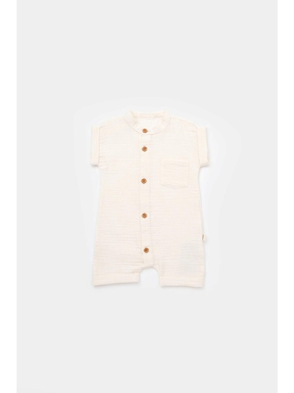 Ekru Organik Müslin Kolsuz Tulum csym7003-1