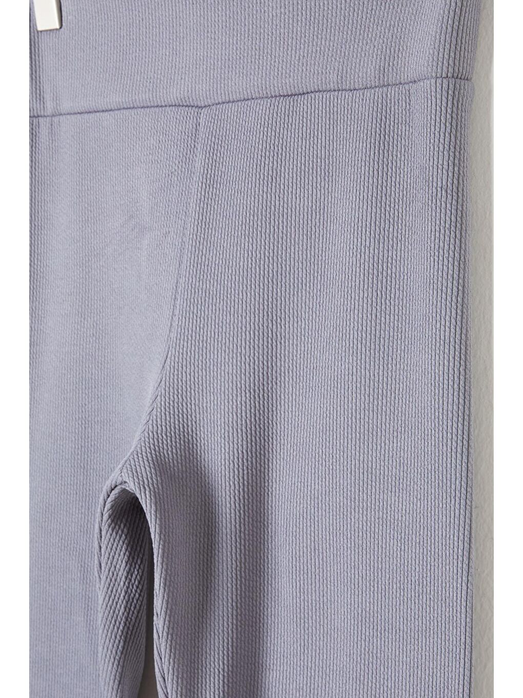 Kız Çocuk Gri Fitilli Düz Tayt 16396-2