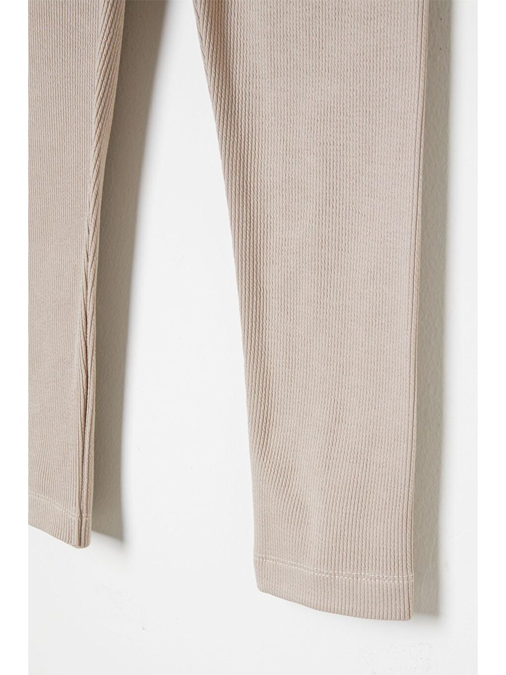 Ekru Kız Çocuk Krem Fitilli Düz Tayt 16397-1