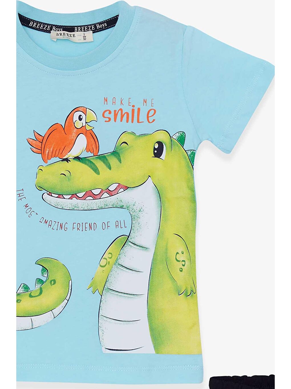 Erkek Çocuk Şortlu Takım Dostluk Temalı Açık Mavi (2-4 Yaş)-3