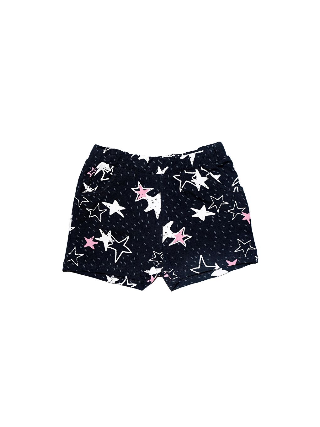Karışık Kız Çocuk Crayon Stars Desen Cepli Şort