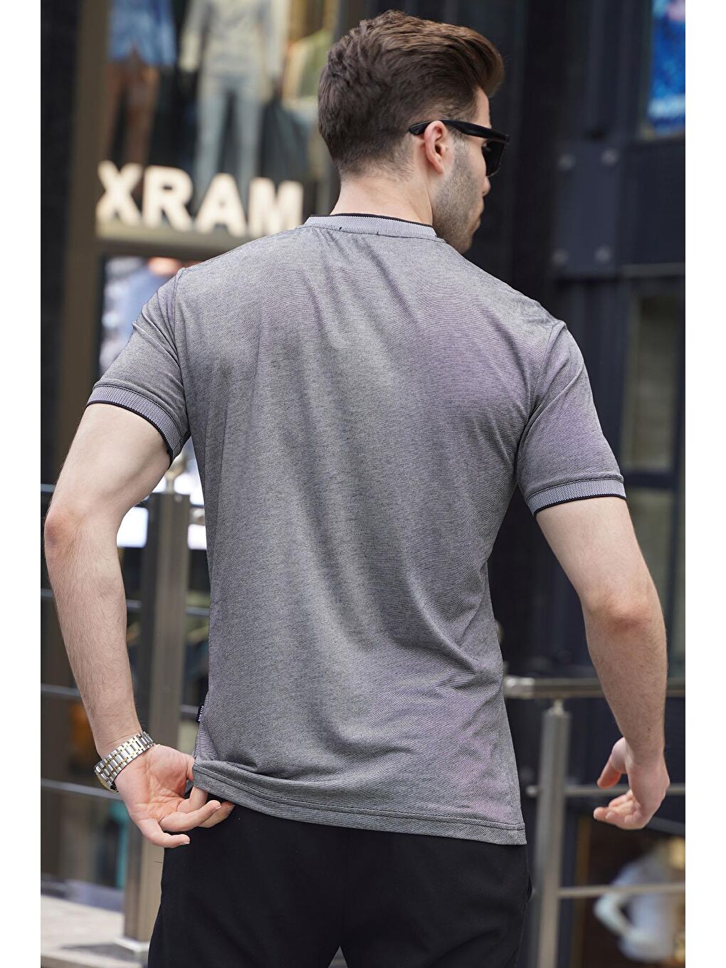 Gri Füme Hakim Yaka Erkek Polo Tişört 6107-1