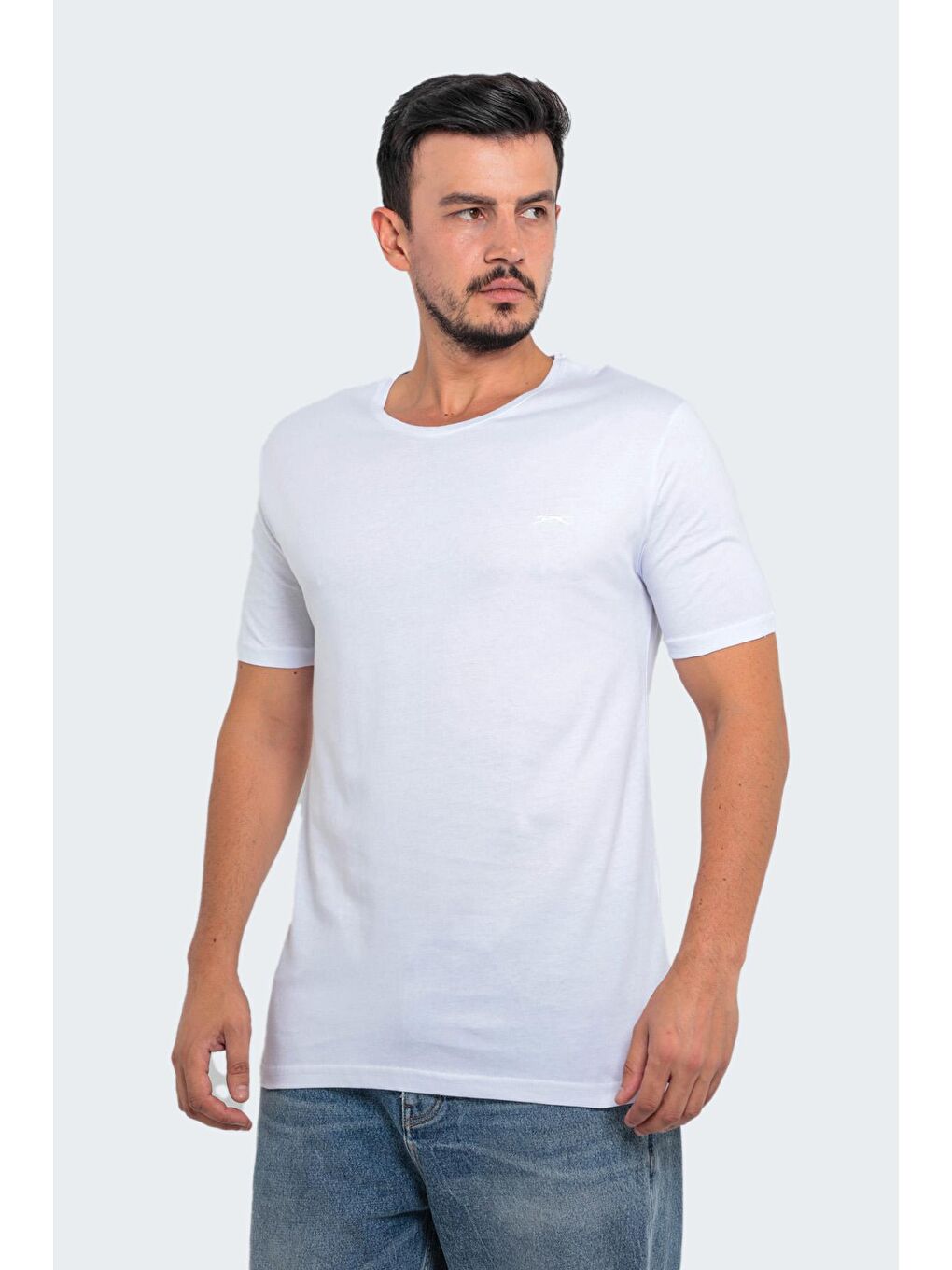 SLAZENGER SANDER KTN Büyük Beden Erkek T-Shirt Beyaz