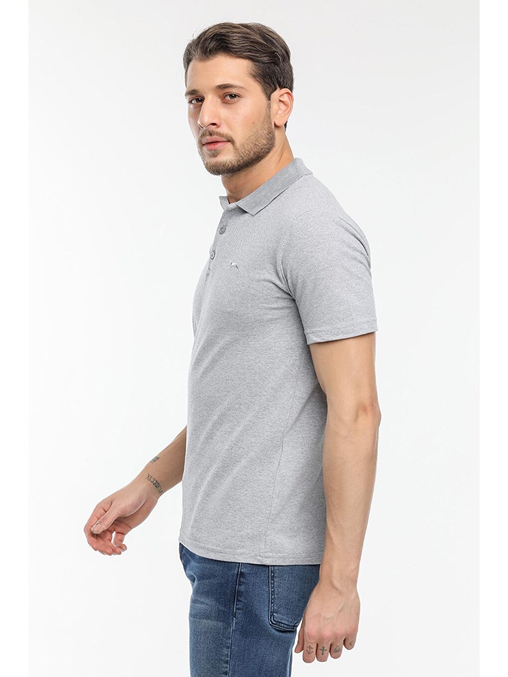 SOHO Erkek %100 Pamuk Tişört Gri-1