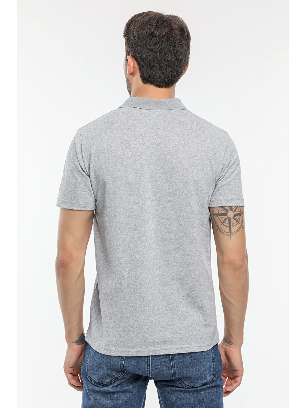 SOHO Erkek %100 Pamuk Tişört Gri-2