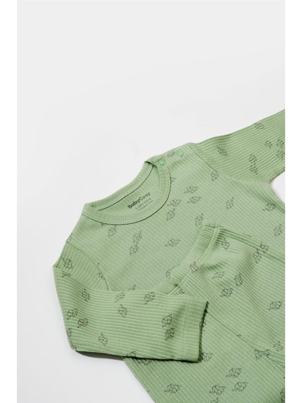 Yeşil Organik Modal Fil Baskılı 3 Lü Set csym25503-1