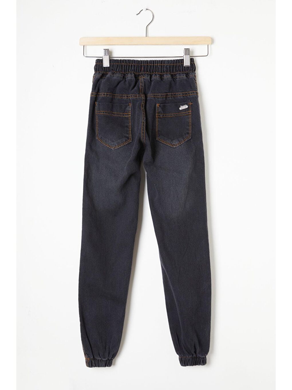 Erkek Çocuk Siyah Bel ve Paçası Lastikli Jean Pantolon 16414-3