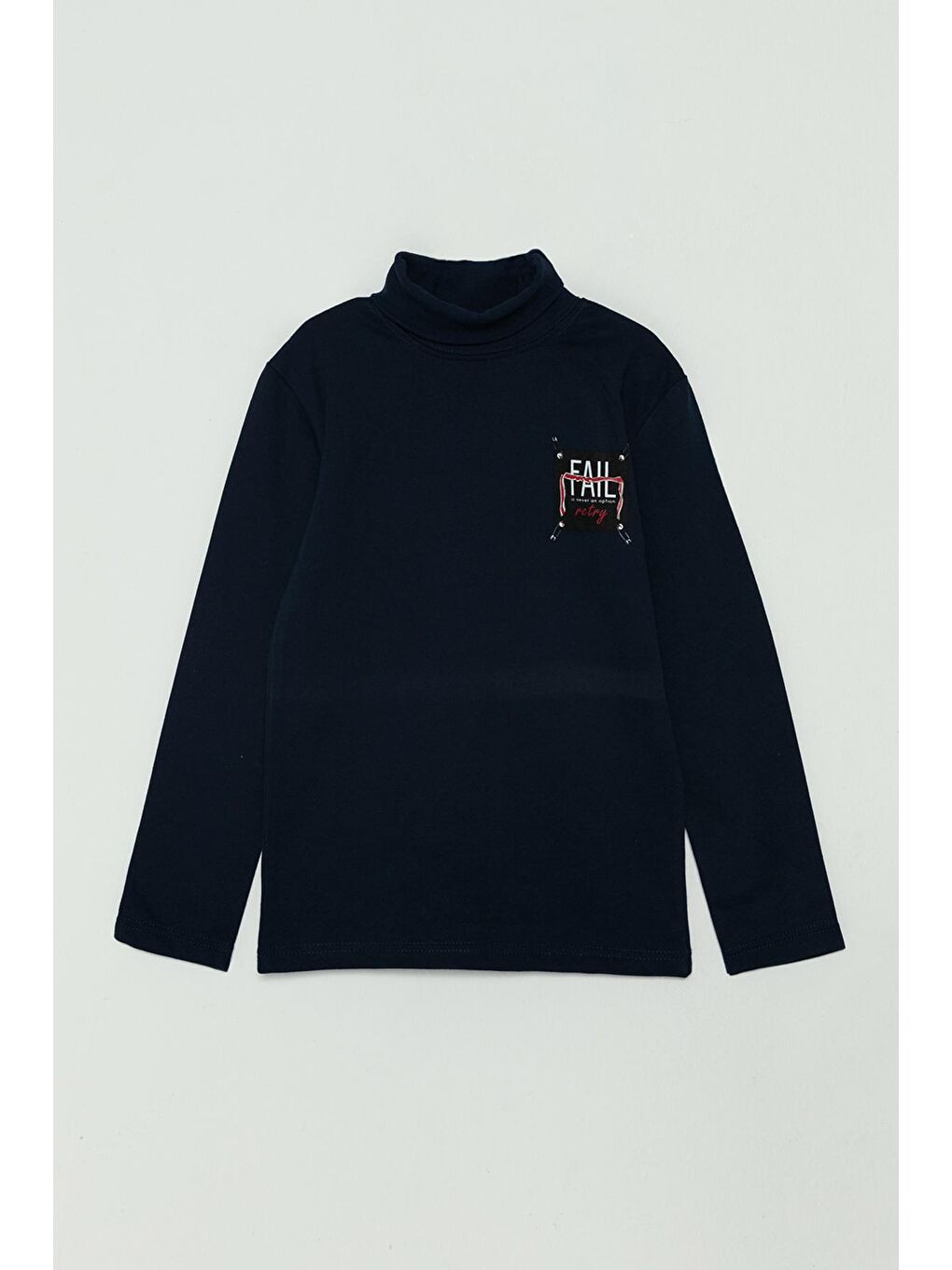 Lacivert Balıkçı Yaka Uzun Kol Erkek Çocuk Sweatshirt