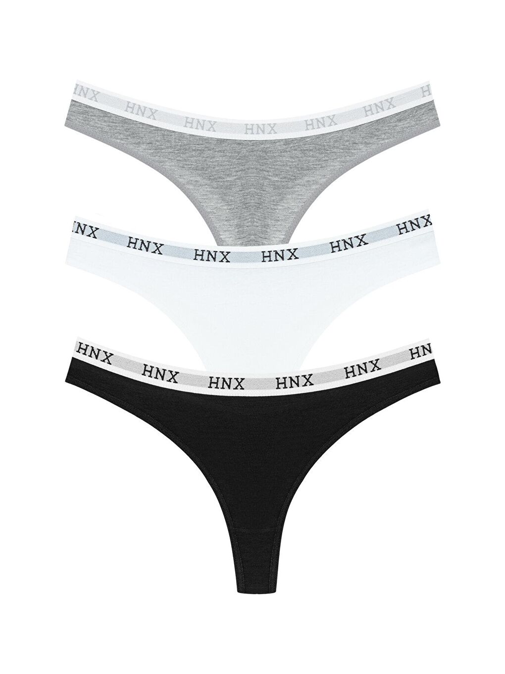 Siyah Pamuklu Beli Lastikli Basic Kadın Tanga Külot 3'lü