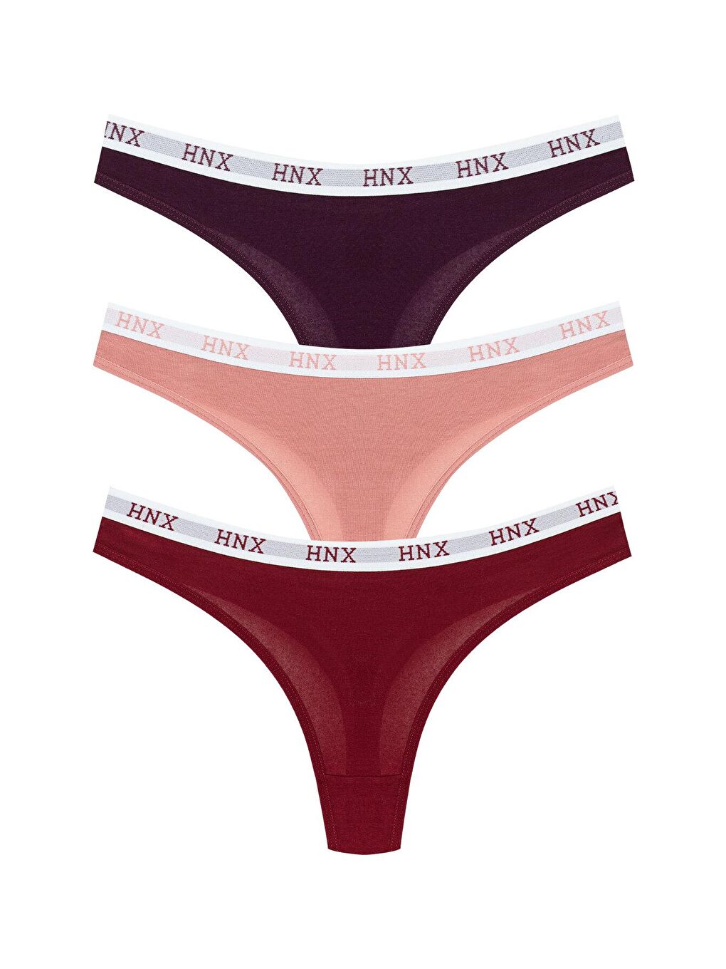 Mor Pamuklu Beli Lastikli Basic Kadın Tanga Külot 3'lü