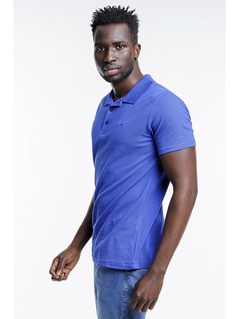 SOHO Erkek %100 Pamuk Tişört Saks Mavi-1