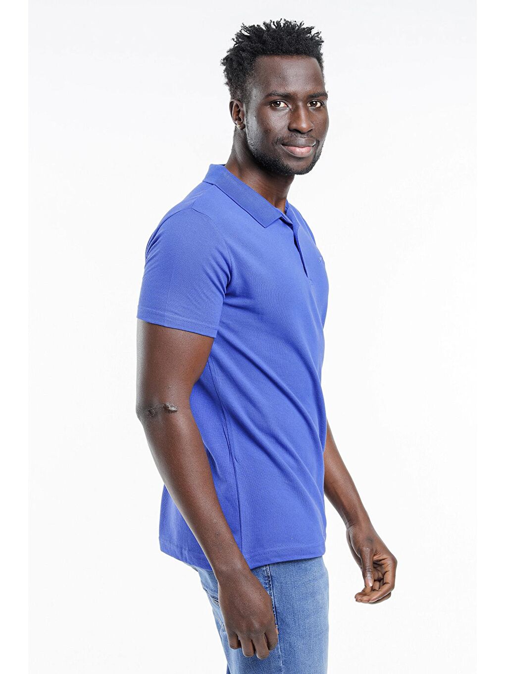 SOHO Erkek %100 Pamuk Tişört Saks Mavi-3