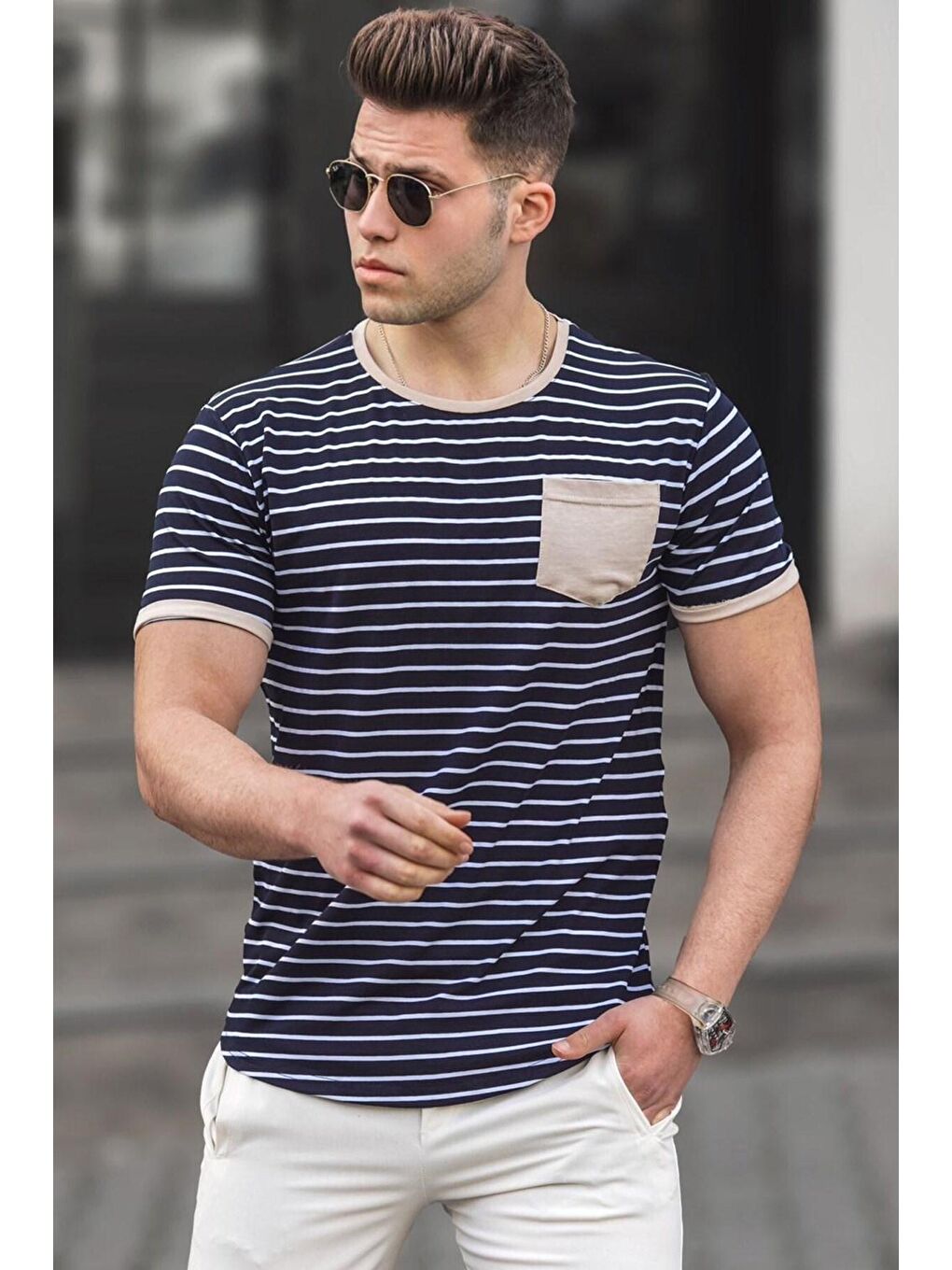 Bej Erkek Tişört 5203