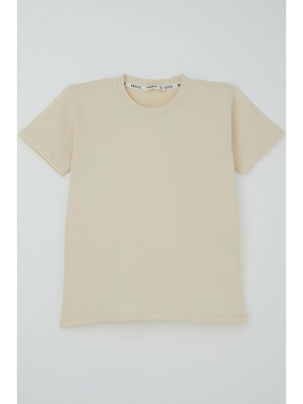 Ekru Erkek Çocuk Tişört Basic Krem (9-14 Yaş)