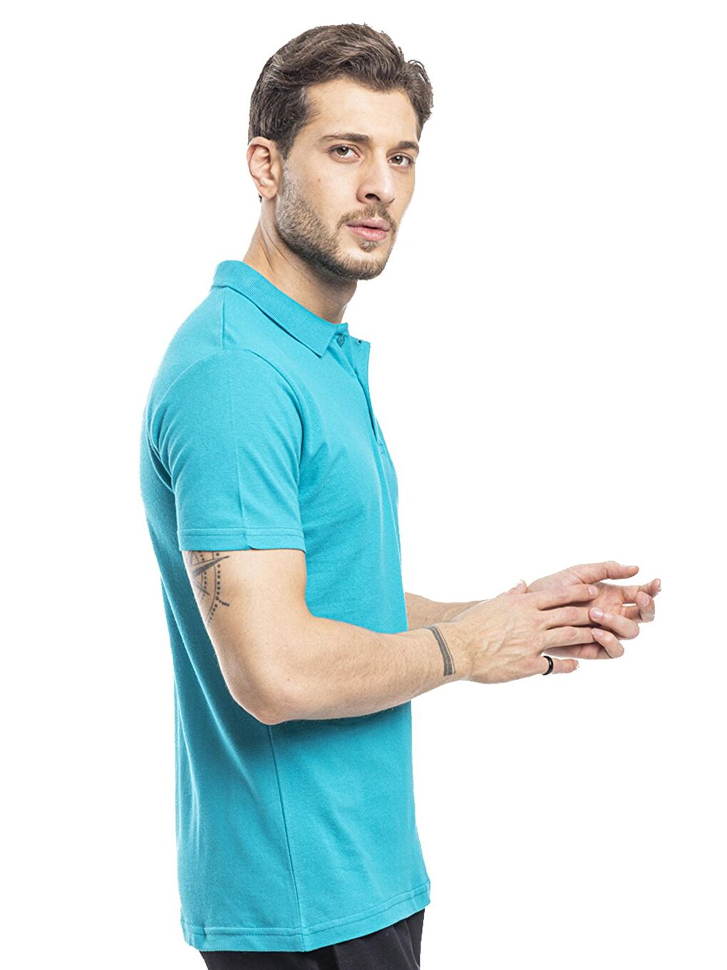 SOHO Erkek %100 Pamuk Tişört Koyu Mavi-1