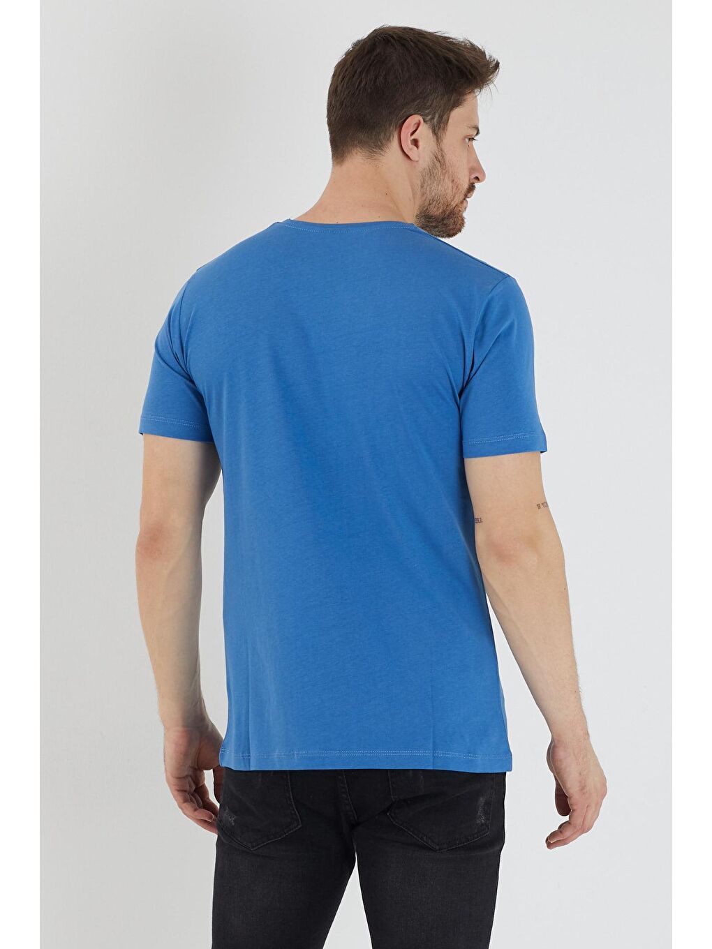 İndigo SANDER KTN Erkek %100 Pamuk Tişört Indigo-3