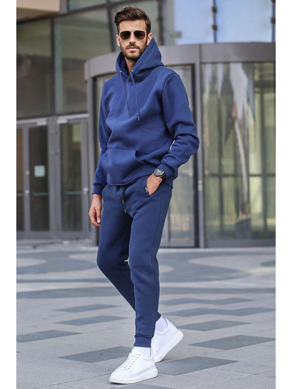 Lacivert Kapüşonlu Basic Eşofman Takımı 5905