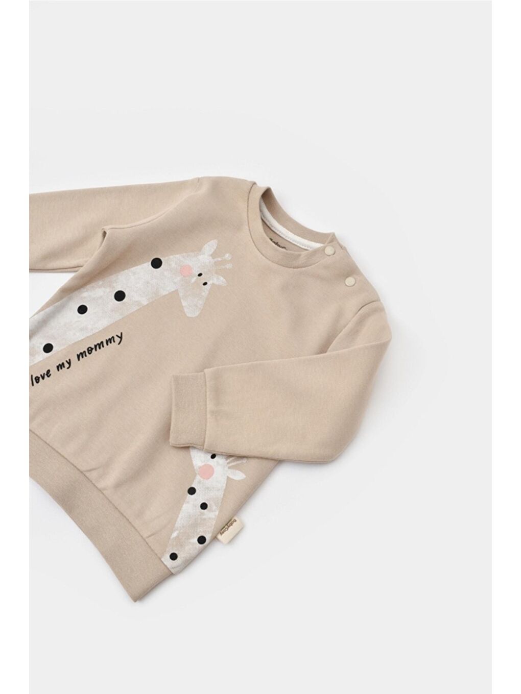 Bej Organik Zürafa Desenli Uzun Kollu Alt&üst Takım csy2013-2