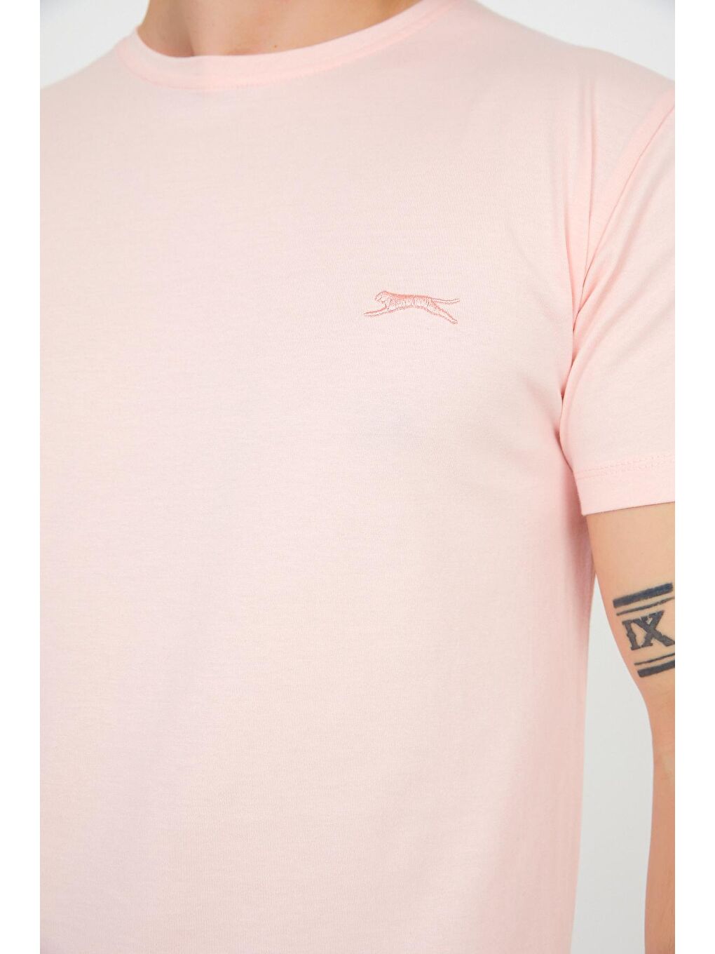 SANDER KTN Erkek %100 Pamuk Tişört Açık Pembe-3