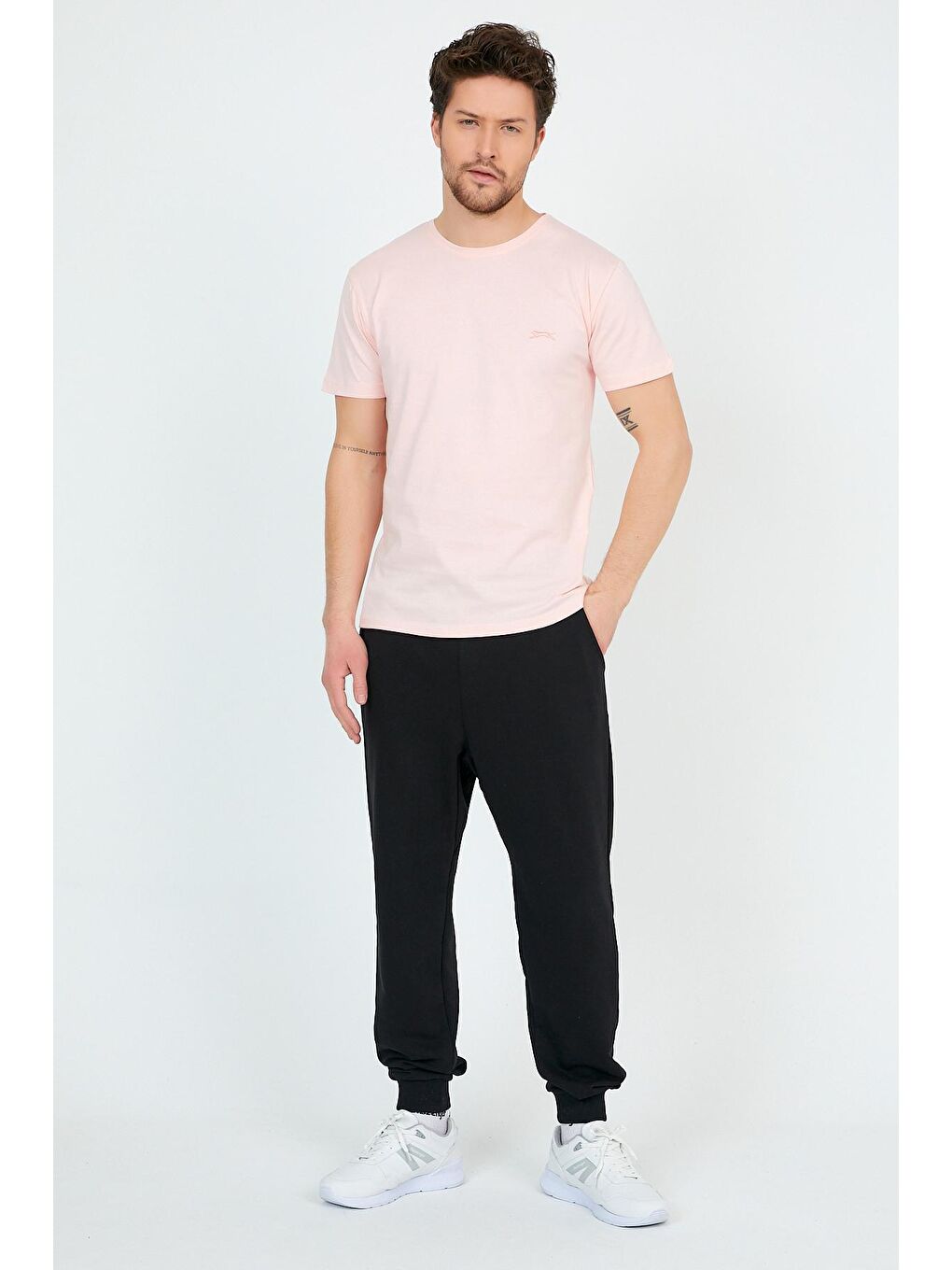 SANDER KTN Erkek %100 Pamuk Tişört Açık Pembe-4