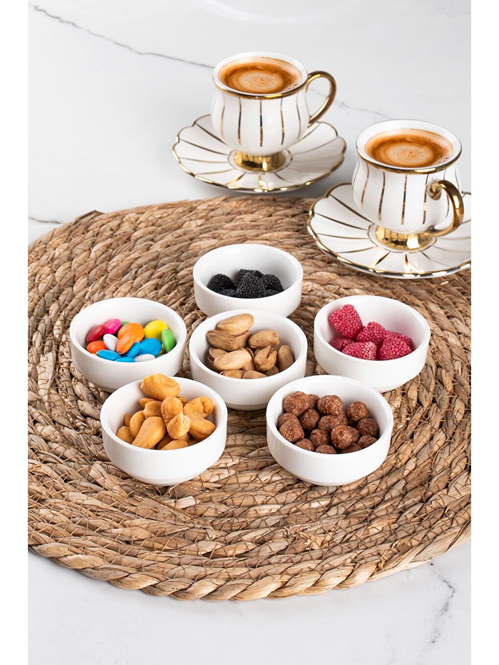 Porsima Beyaz Bone 15688 6'lı Sunumluk Kase - 3