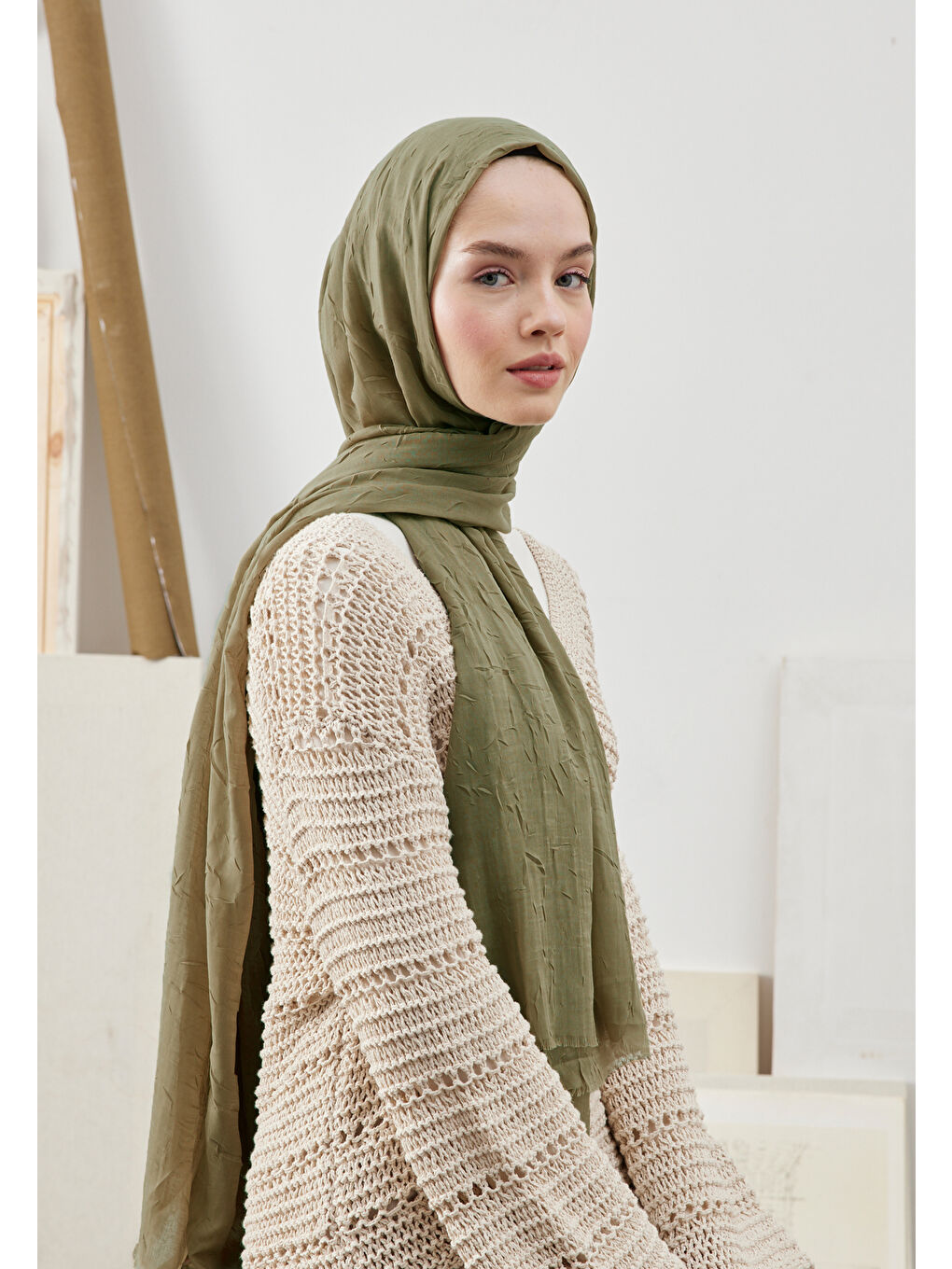 Yeşil Bambu Şal Haki-2