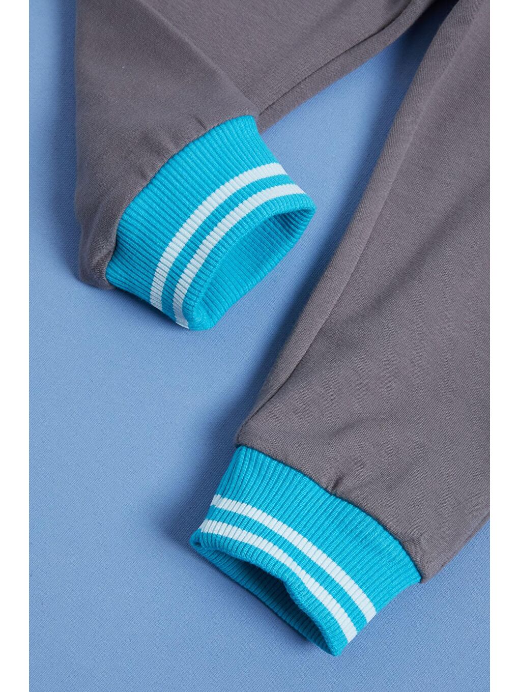 Antrasit Füme Ayıcık Baskılı Kolej Ceketli Erkek Bebek Takım 16181-3