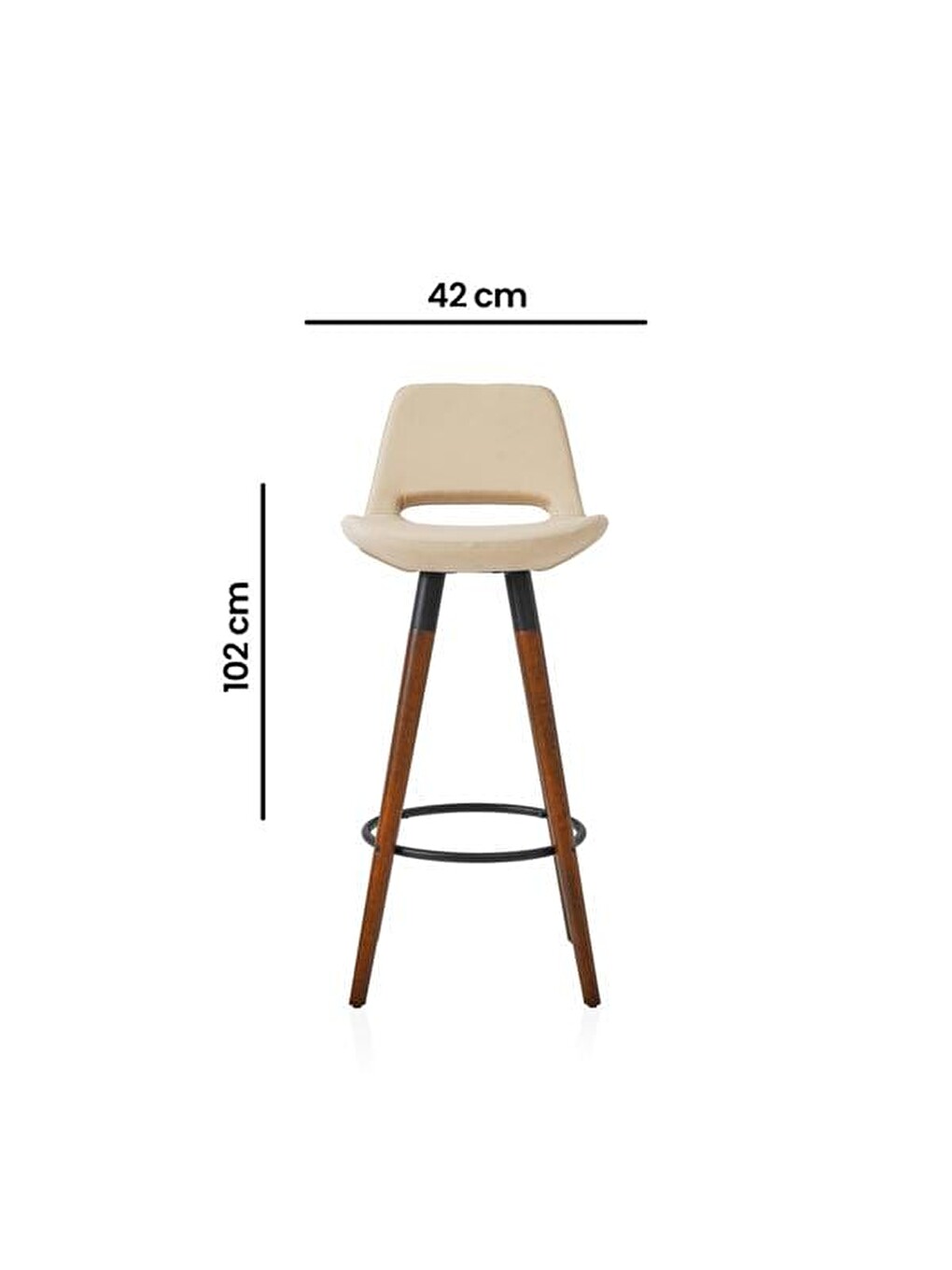 Ekru Retro Bar Taburesi - Krem-7