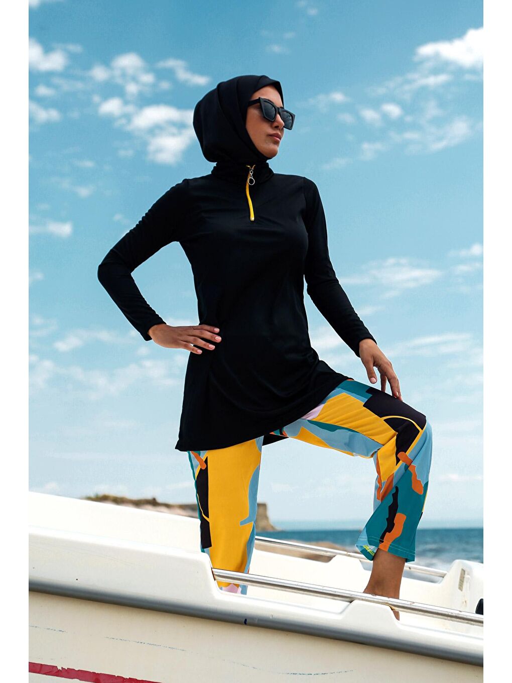 Siyah Tam Kapalı Tesettür Mayo R1102-3