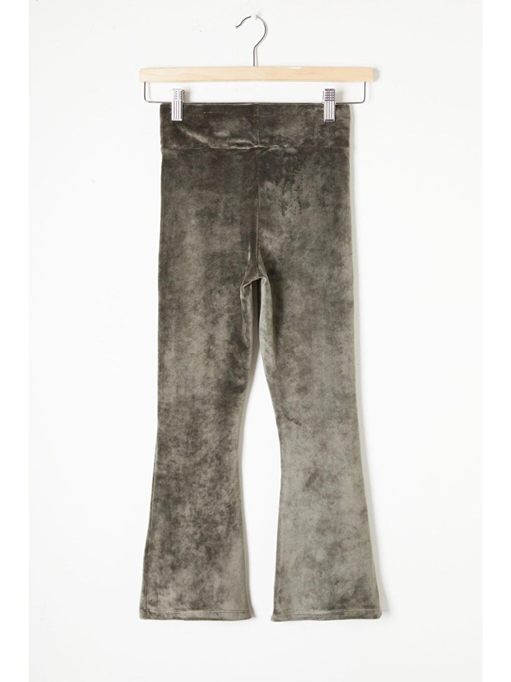 Haki İspanyol Paça Kadife Tayt Kız Çocuk 16479-3