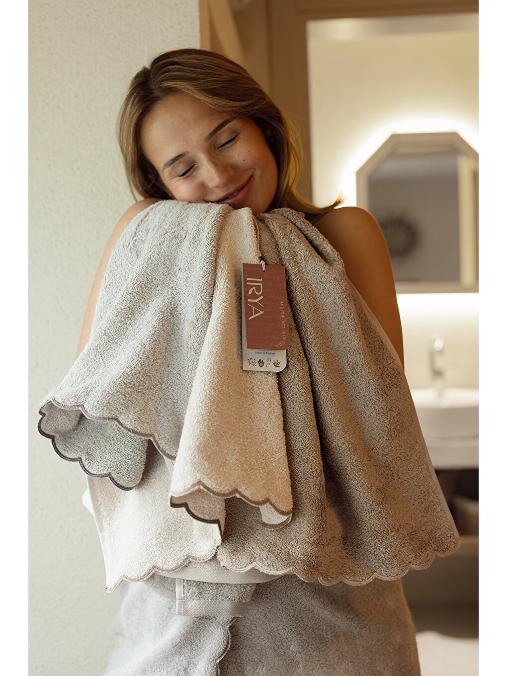 Gri Lindy Bambu Banyo Havlusu 70x140 cm Cool Gray-3