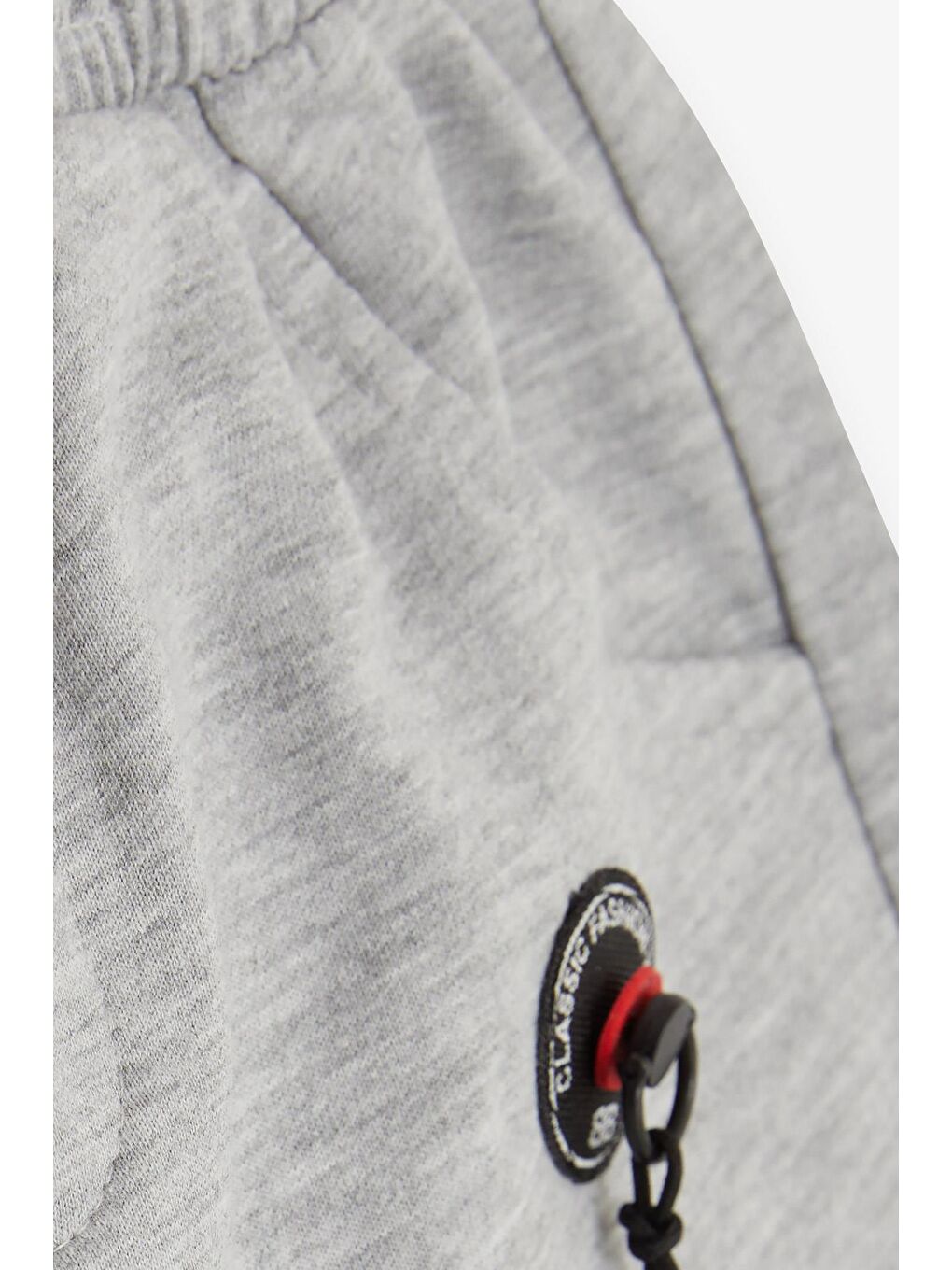 Erkek Çocuk Şort Cepli Aksesuarlı Gri Melanj (3-7 Yaş)-1