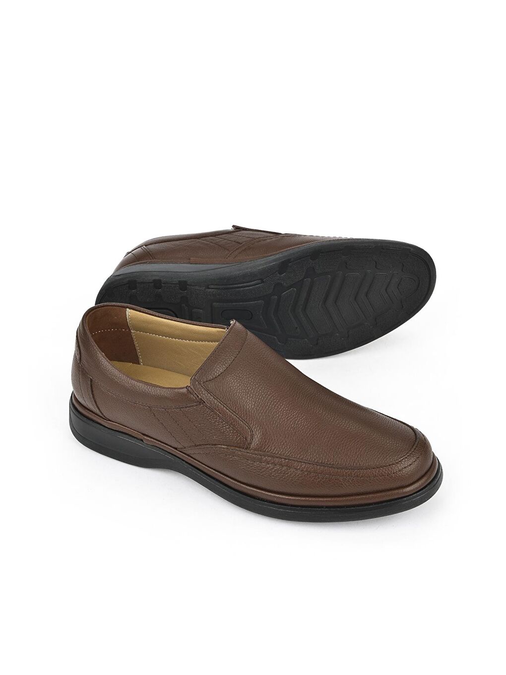 Kahverengi Erkek Hakiki Deri Konfor Ayakkabı 123745 AE39 Kahve-3