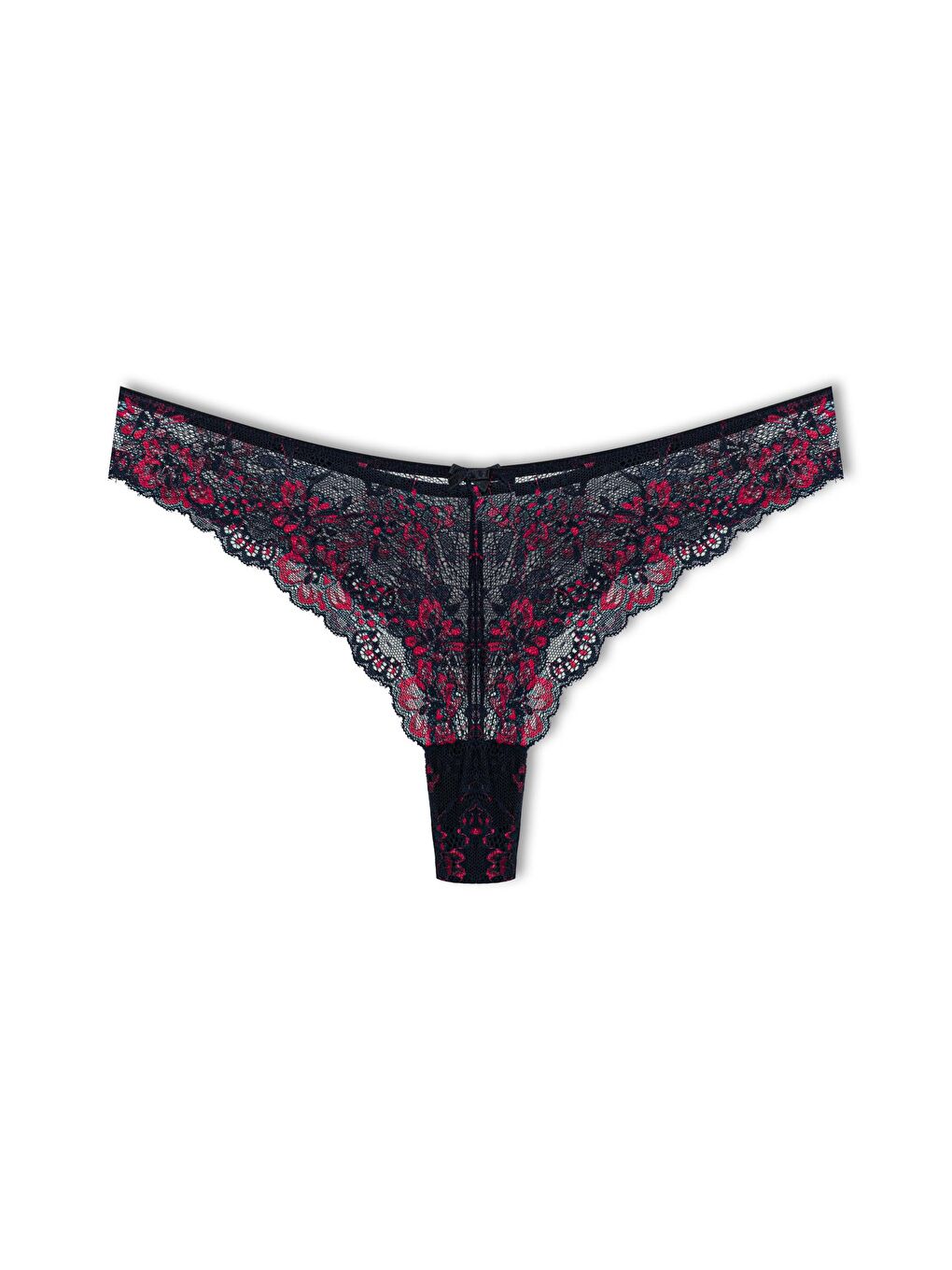 Pembe Çift Renk Dantelli Yüksek Bel Brazil Kadın Tanga Külot