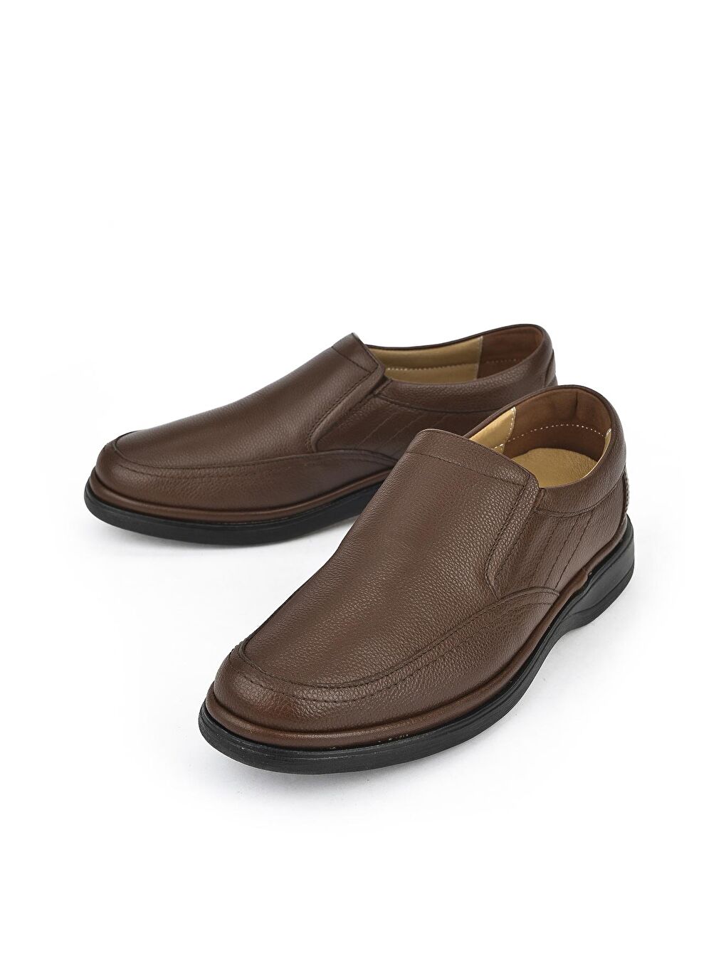 Kahverengi Erkek Hakiki Deri Konfor Ayakkabı 123745 AE39 Kahve-4