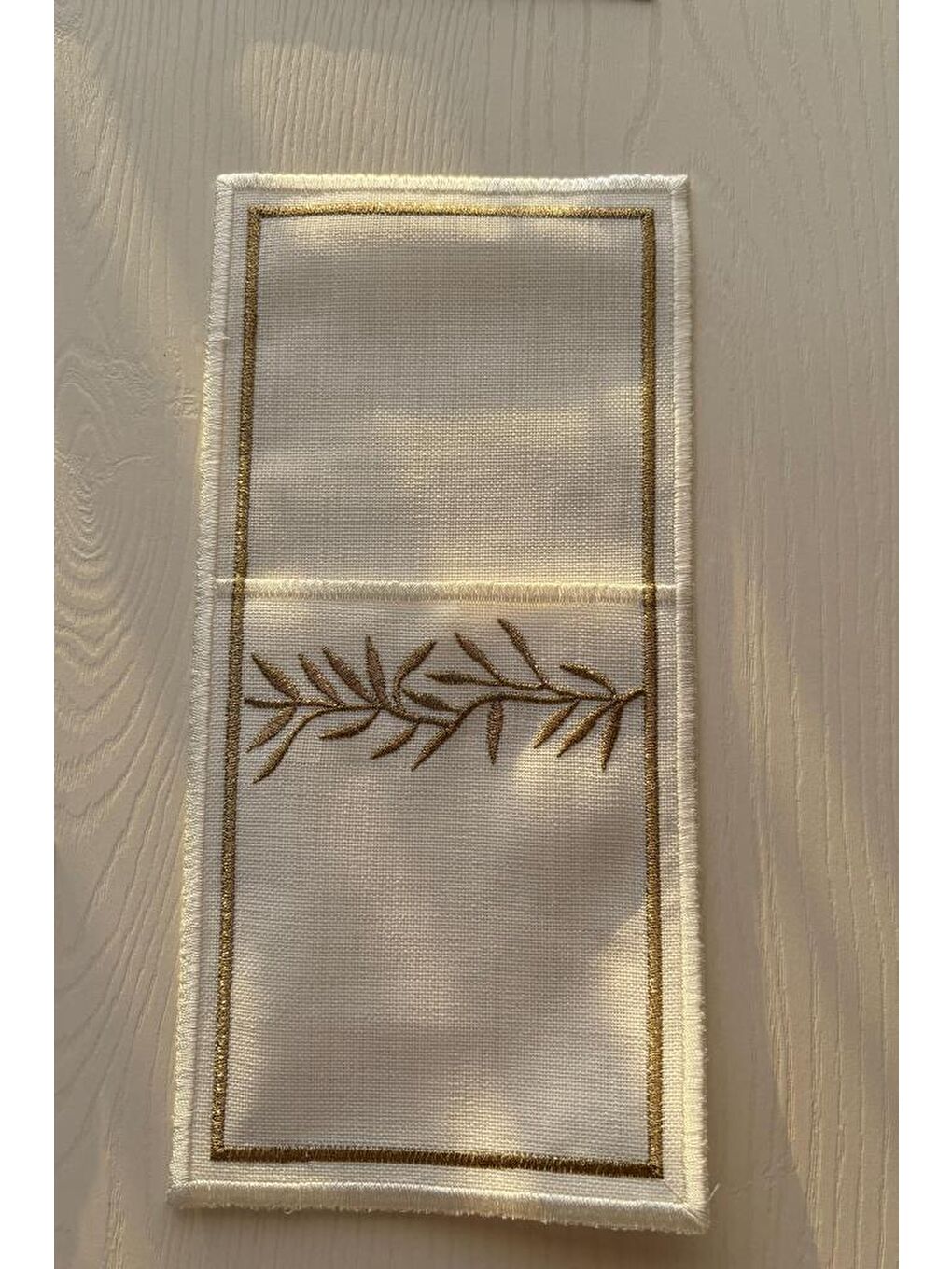 Sarı Nazlım Keten Nakışlı Amerikan Servis Takımı 19 Parça Gold-6