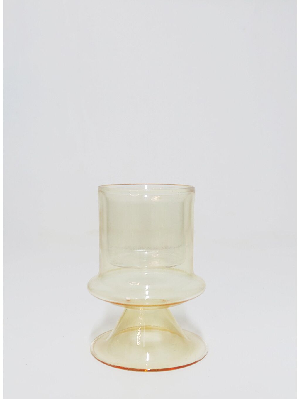 Bej Amber Ayaklı Cam Mumluk ve Tealight Seti-2