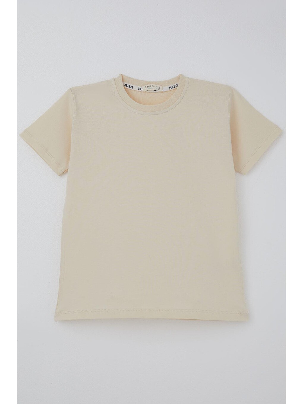 Ekru Erkek Çocuk Tişört Basic Krem (4-8 Yaş)-2