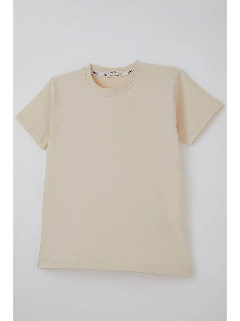 Ekru Erkek Çocuk Tişört Basic Krem (4-8 Yaş)-4