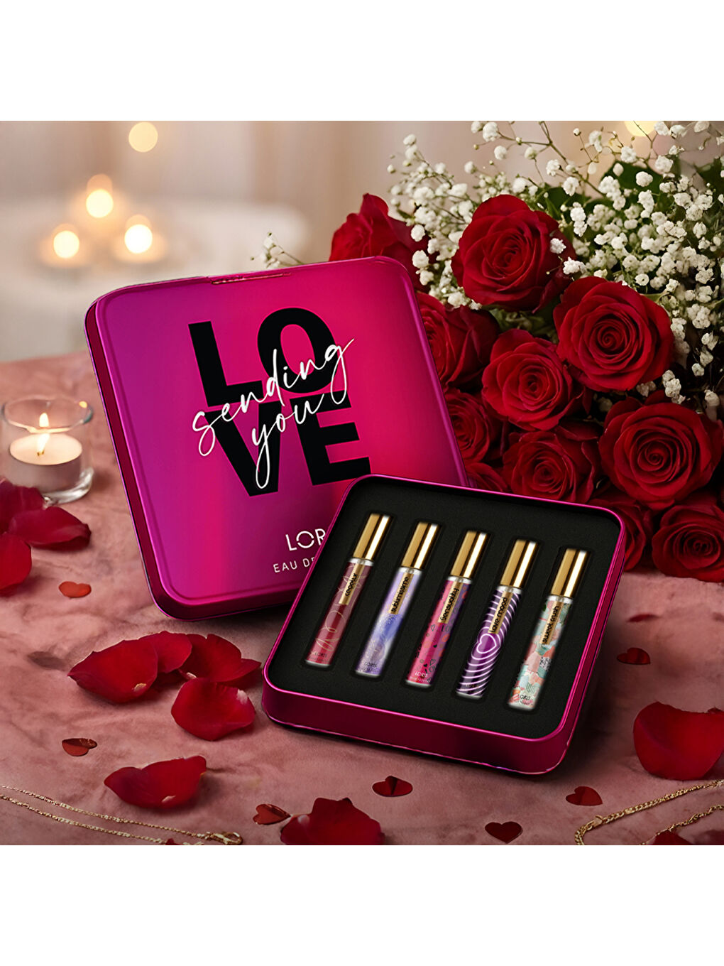 Sevgililer Günü 5li Kadın Parfüm Seti – Kırmızı-2