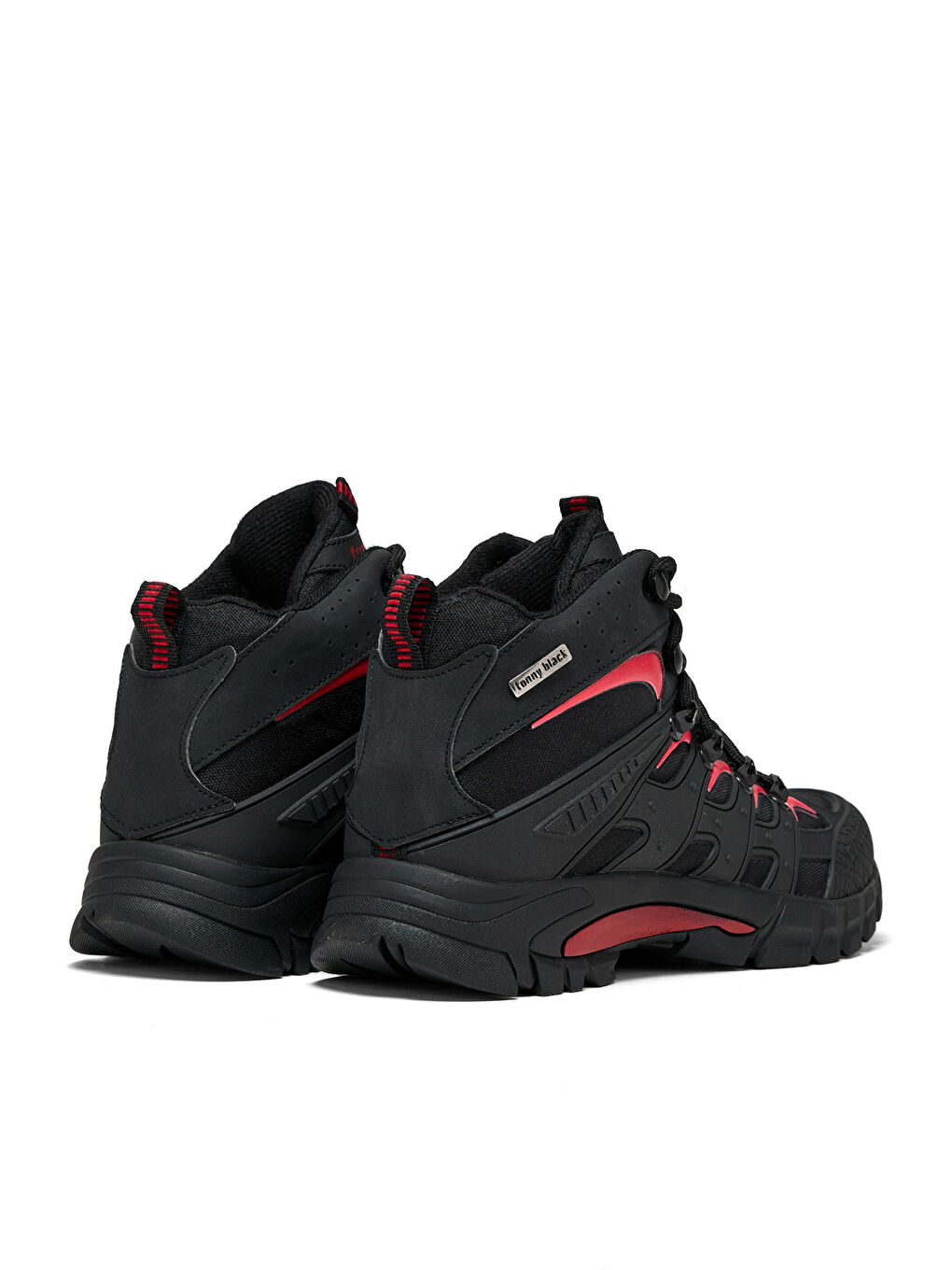 Unisex Siyah Kırmızı Rahat Kalıp Su İtici Özellikli Bağcıklı Unisex Bot-2