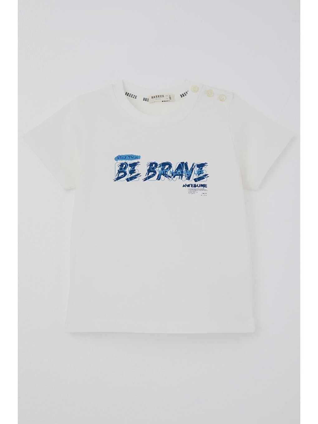 Erkek Çocuk Tişört Grafiti Baskılı Ekru (2-6 Yaş)