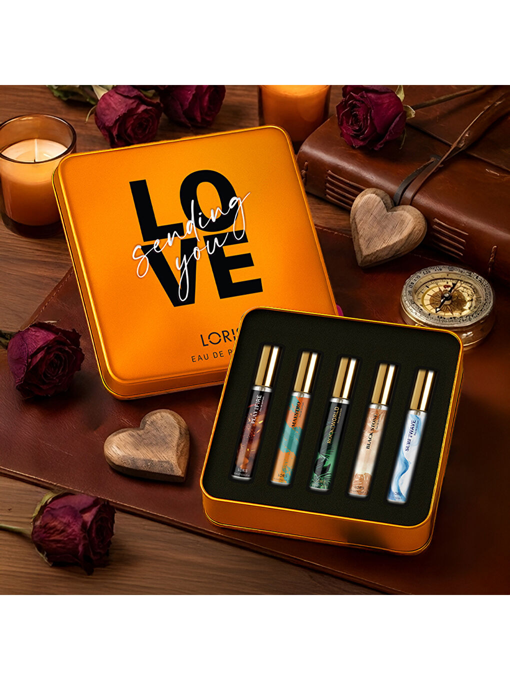 Sevgililer Günü 5li Erkek Parfüm Seti – Turuncu-2