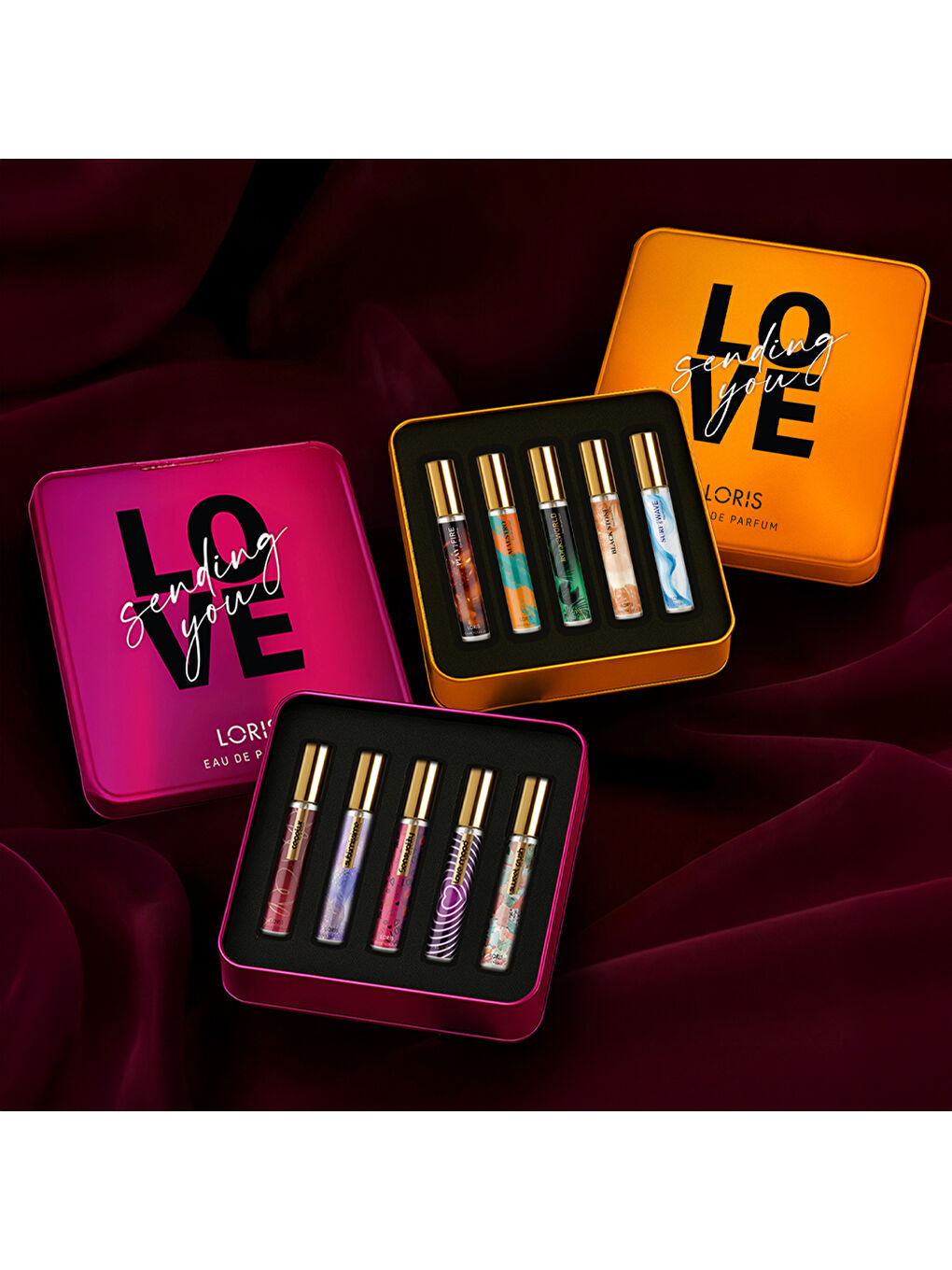 Sevgililer Günü 5li Kadın Parfüm Seti – Kırmızı-4