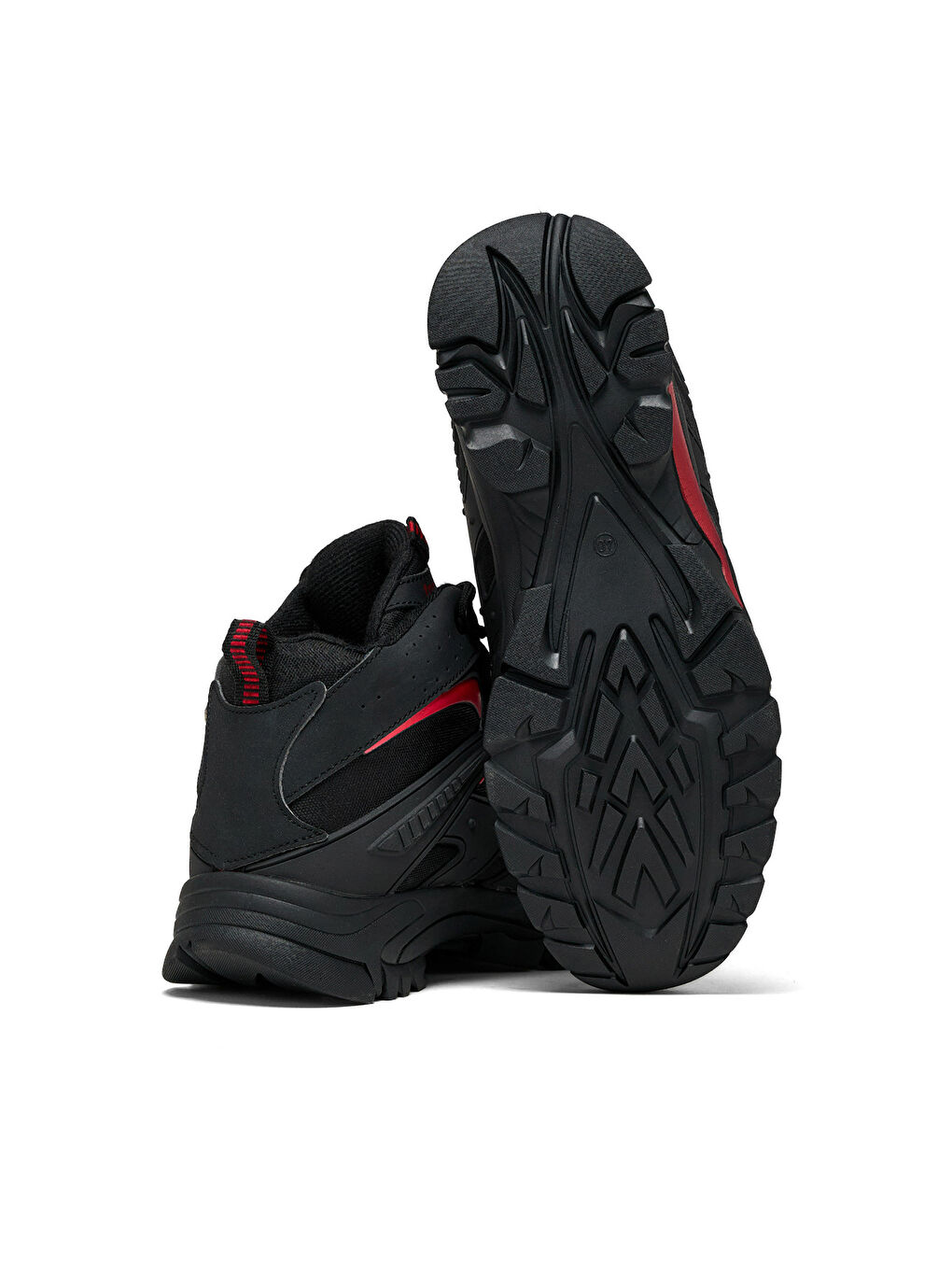 Unisex Siyah Kırmızı Rahat Kalıp Su İtici Özellikli Bağcıklı Unisex Bot-3