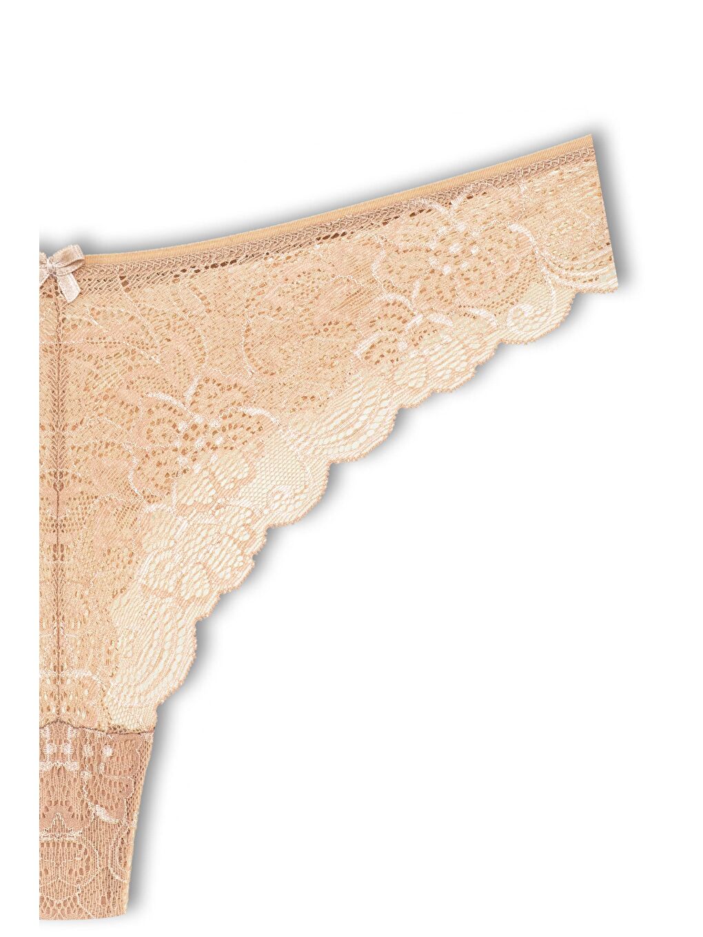 Kahverengi Dantelli Yüksek Bel Brazil Kadın Tanga Külot-2