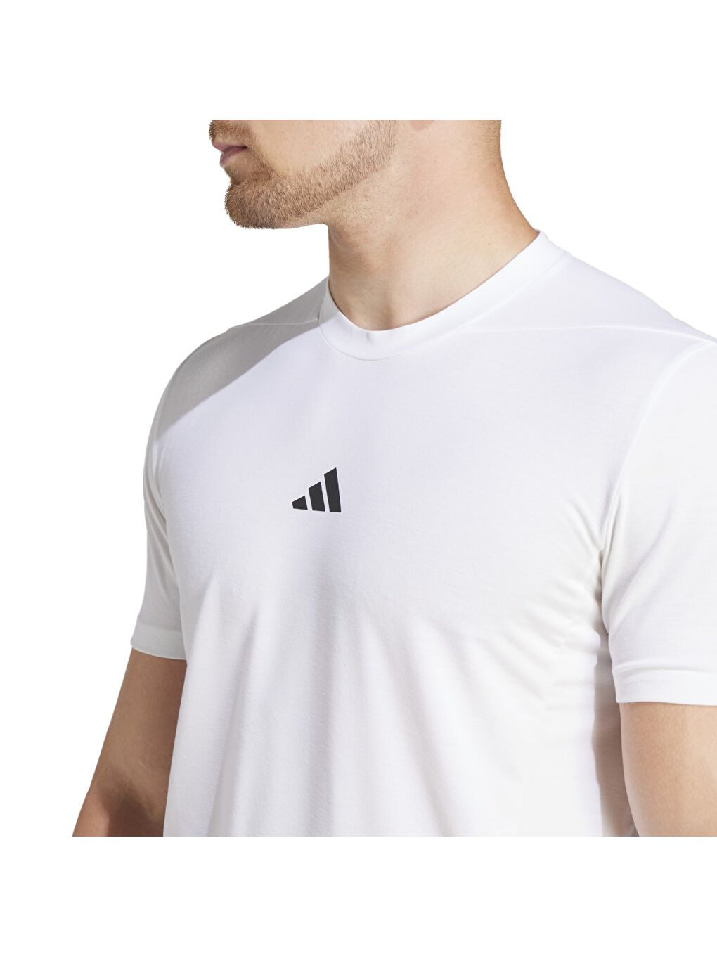 Adidas Designed For Training Erkek Beyaz Bisiklet Yaka Tişört - 2